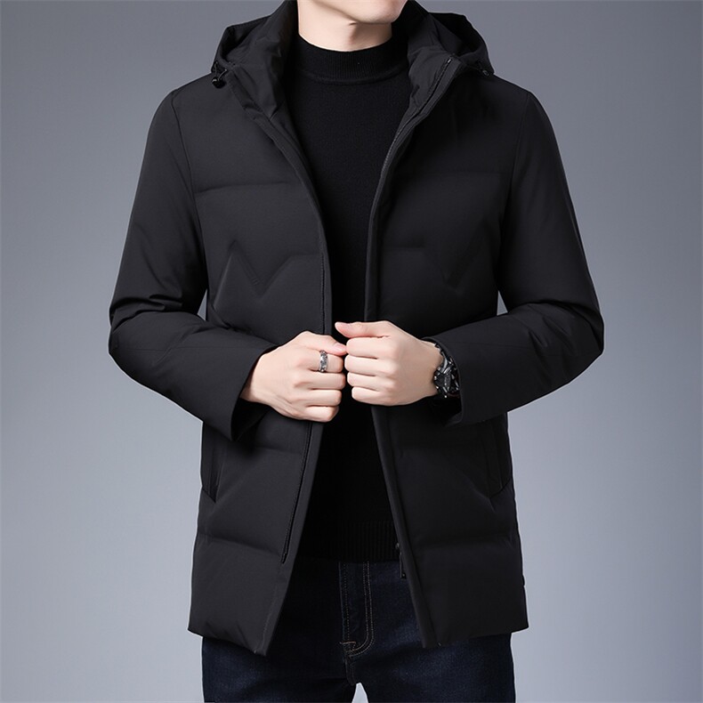 秋冬羽绒服男士连帽羽绒服拉链中年保暖羽绒外套KCN20852-5-P255,男装羽绒服,电商B212（原钱塘6029）