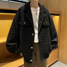 小香风外套潮牌男春秋高级感痞帅休闲西装发型师潮男穿搭工装夹克，男装夹克，星座716-4