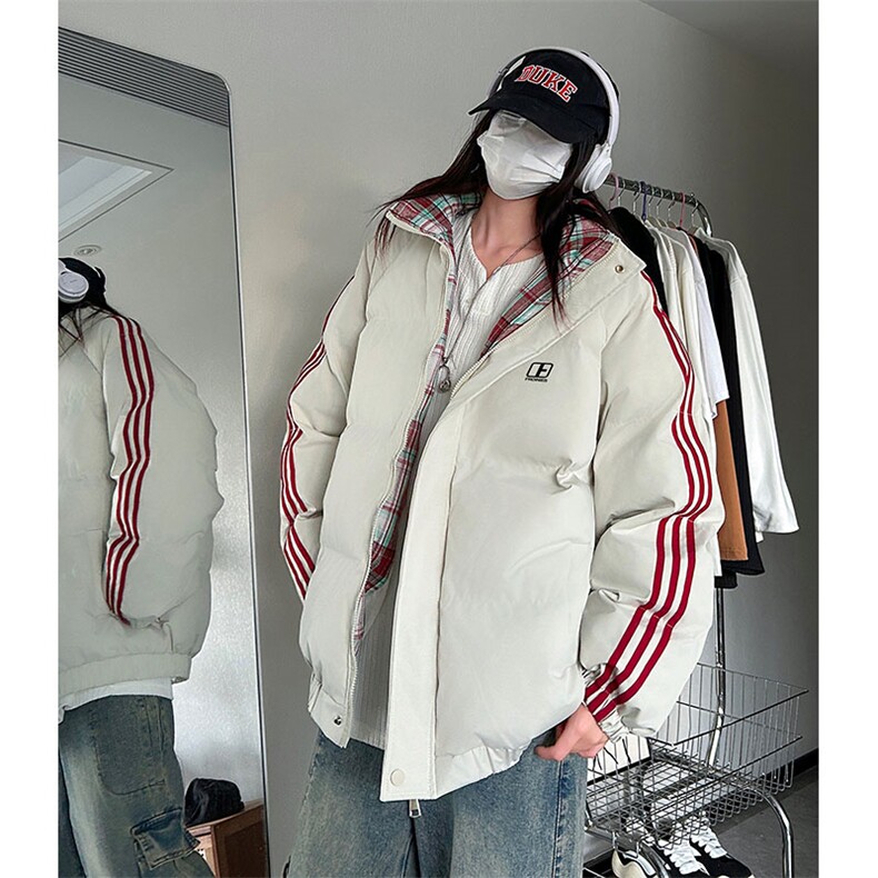 现货假两件格子羽绒棉衣抖音得物二开冬季棉服加厚外套BMY205,男装棉衣,电商A486