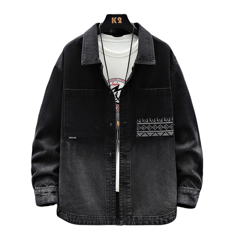 水洗刺绣牛仔夹克春季男士渐变色牛仔外套XZ310B-3-NZ1998--P75,男装工装外套,星座310B-3