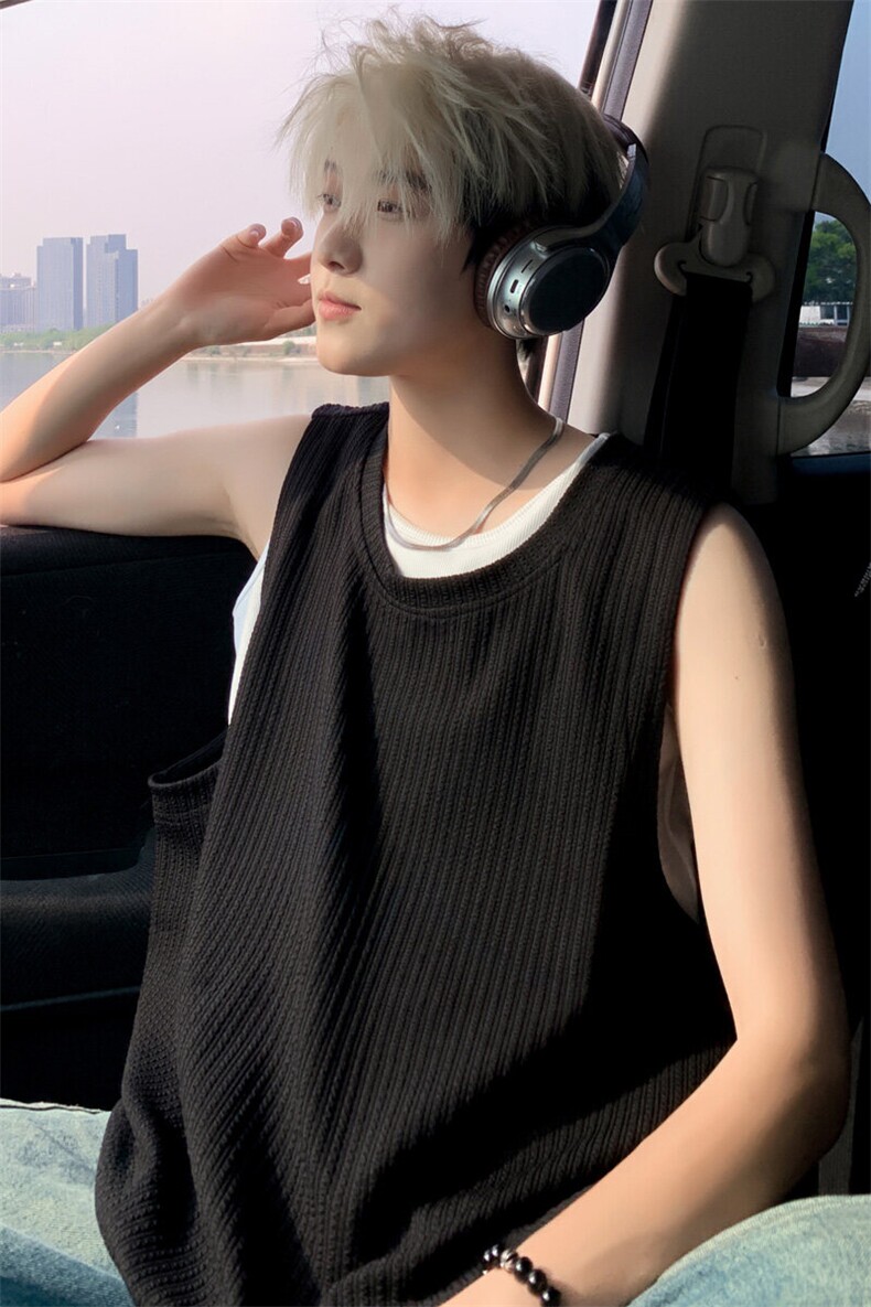！2026夏季男士背心肌理感冰感无袖T恤BX02特P20,男装背心/马甲,电商B220