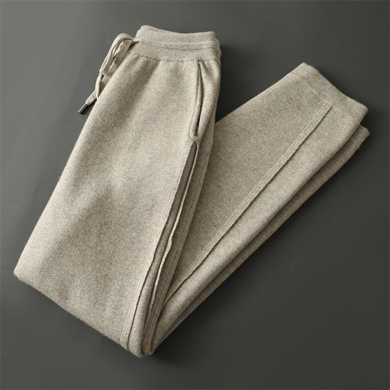 时尚男士秋冬羊绒休闲裤简约直筒设计舒适保暖，男装休闲裤，台绒羊绒