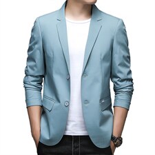 中青年男西服纯色上衣春季轻薄款小西装男装便西休闲外套上衣单件图片