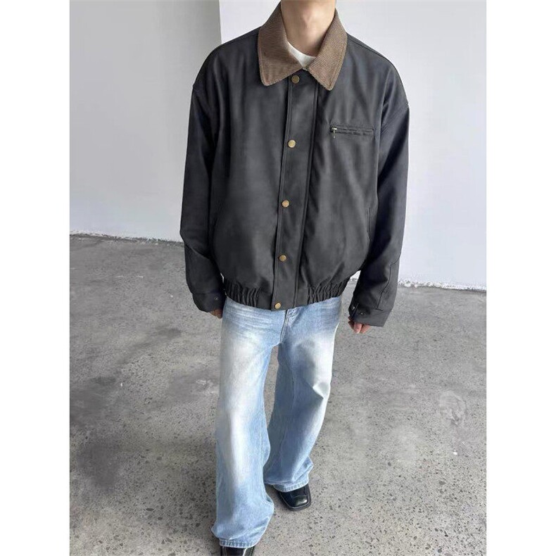 开春皮夹克灯芯绒领百搭夹克JK0103-P80,男装夹克,星座313A(原308A-2)