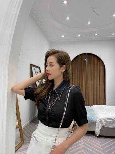 【92038】四色链条可拆卸衬衣，女装，迪盛靓点