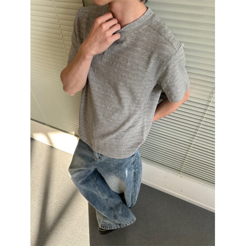 原版现货5000夏季静奢肌理混纺提花短袖T恤男女310A-4-tk3-特批16,男装T恤,星座310A-4
