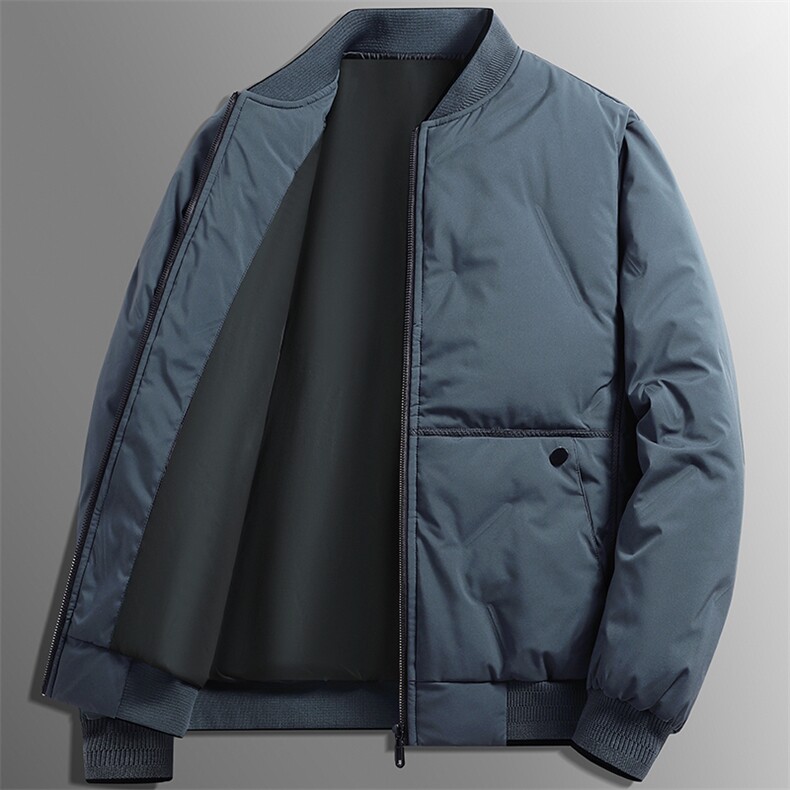 立领棉服男士2025新款秋冬季加厚休闲短款棒球服鸭绒夹克外套男潮图片