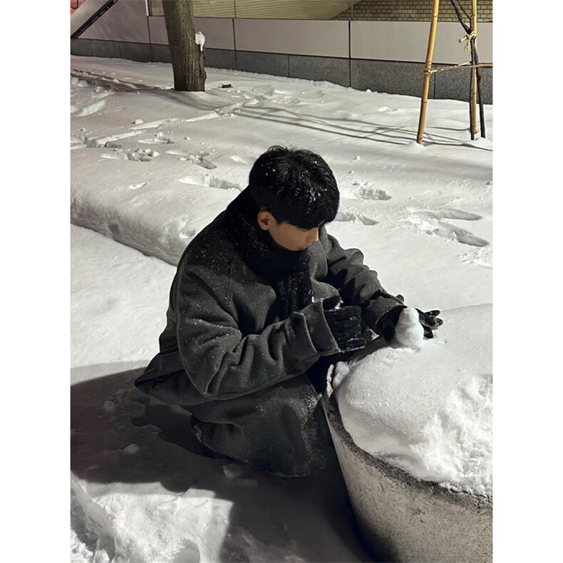【现货】加绒超长款秋冬男士呢大衣韩版潮流大衣DY0026P128,男装毛呢大衣,星座1004（原星座815-3）