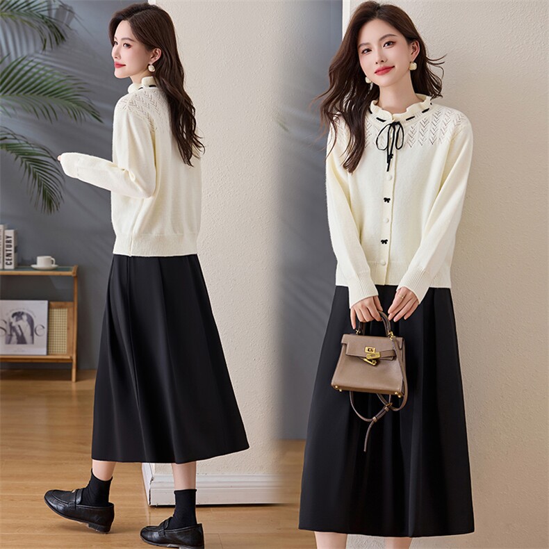 欣贝拉春装新款轻熟风2026年春季女两件套针织裙子【现货】应季款，女装套装/套裙，欣贝拉