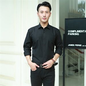 2021年春款长袖加肥加大衬衣大码衬衫男装休闲衬衫1558-2款图片