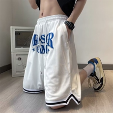 夏季潮牌ins宽松五分裤美式街头字母刺绣运动短裤男D30-P26，男装休闲裤，星座1109-3