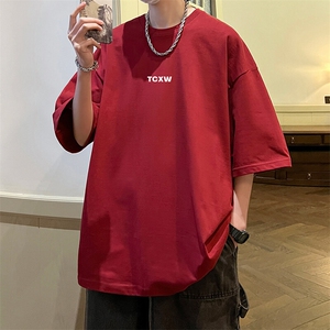 抖音得物二开 现货 220克夏装重磅美式高街宽松短袖t恤 MT112图片
