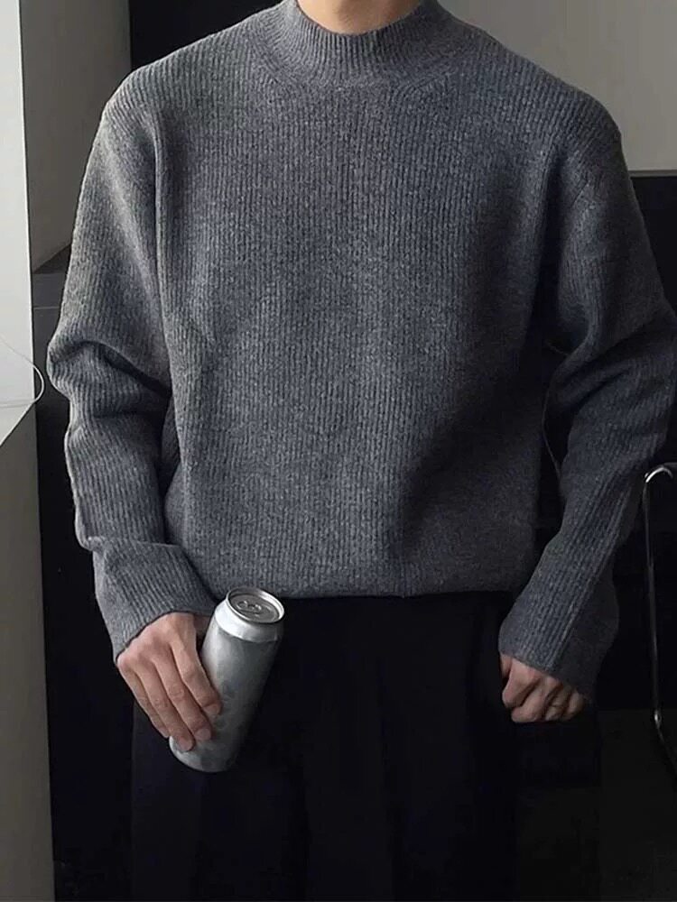 高领针织衫加厚内搭毛衣宽松打底针织线衣M76/P65,男装针织衫/毛衣,电商A243