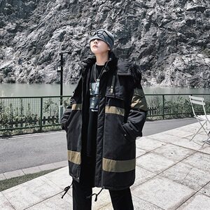 冬季加厚男士棉衣工装连帽大毛领保暖宽松棉衣大码外套mj351图片