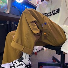 复古ins潮牌工装裤男士嘻哈帅气宽松休闲裤潮流直筒裤子K3119-P37，男装休闲裤，星座1008-1