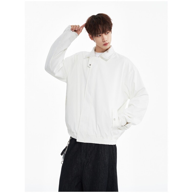 WT6201-特P80-控148，双面穿白色纹哈灵顿夹克老钱风简约，男装夹克，星座603