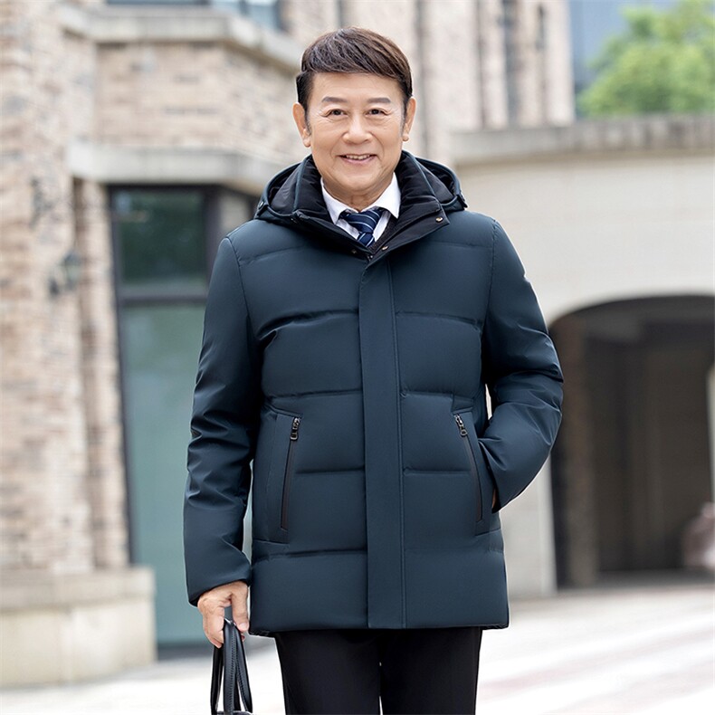 大货主推新款可拆卸帽中老年羽绒服外套男士加厚爸爸装羽绒服大衣,男装羽绒服,钱塘723