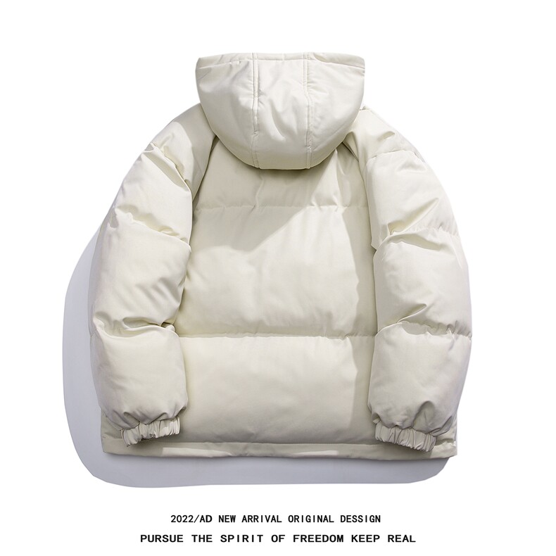 白底23冬季时尚百搭宽松字母印花潮流连帽棉服外套MY213P115控158,男装棉衣,电商A247-1