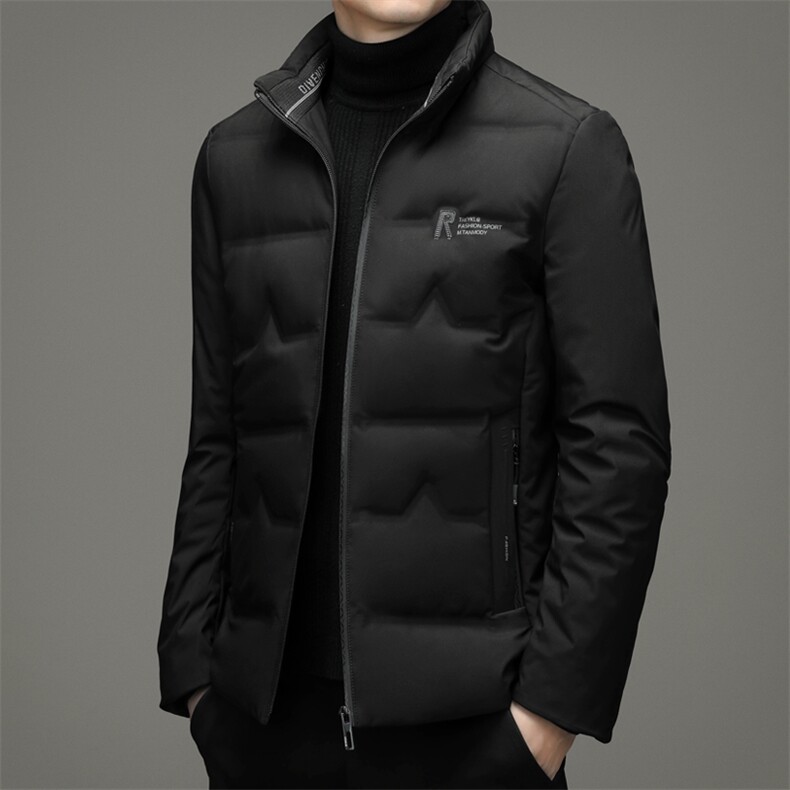 冬季中年纯色羽绒服立领男中长款冬装外套爸爸装MYYL6701-P210，男装羽绒服，电商B212（原钱塘6029）