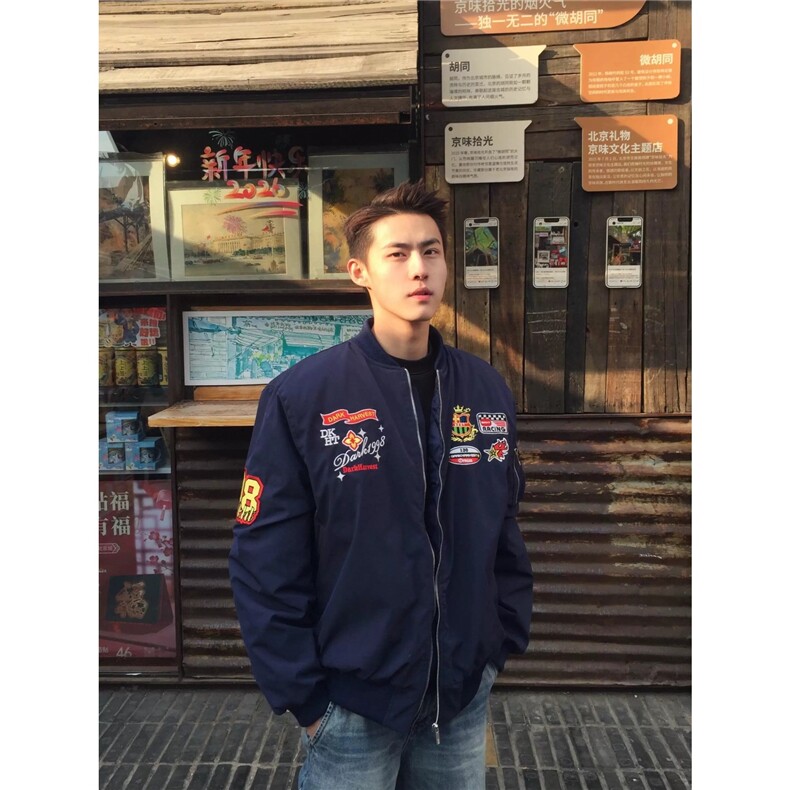 有货DJK8371-特批70美式复古徽章刺绣飞行员夹克男春，男装夹克，星座603-2