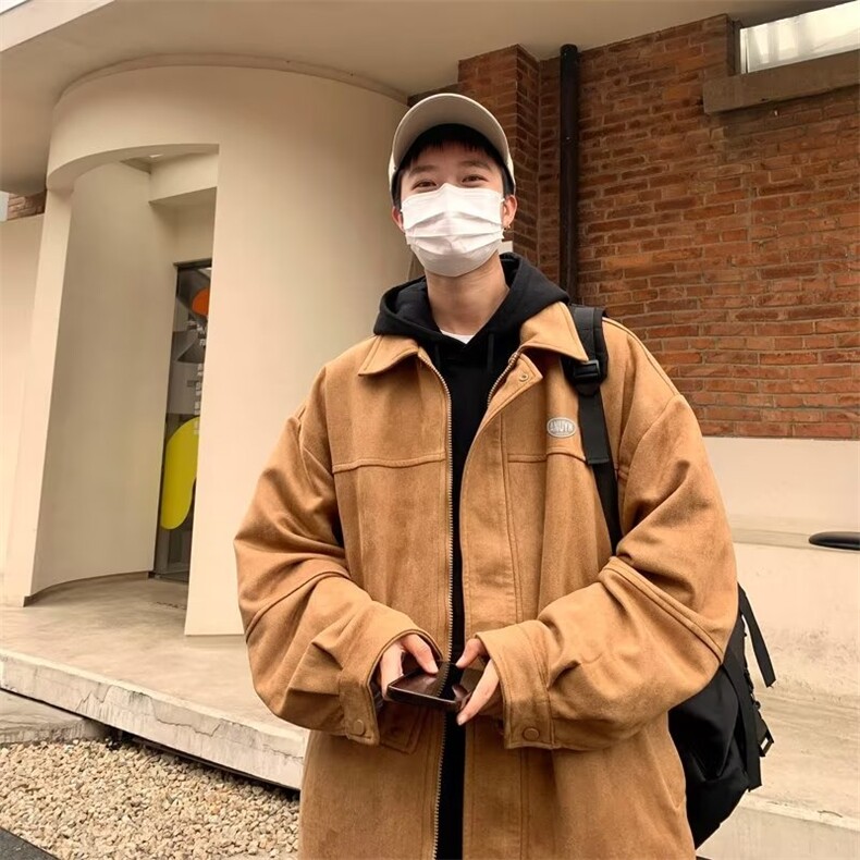 重磅麂皮绒贴标拉链夹克外套夹克HW176P70,男装夹克,星座1116-2