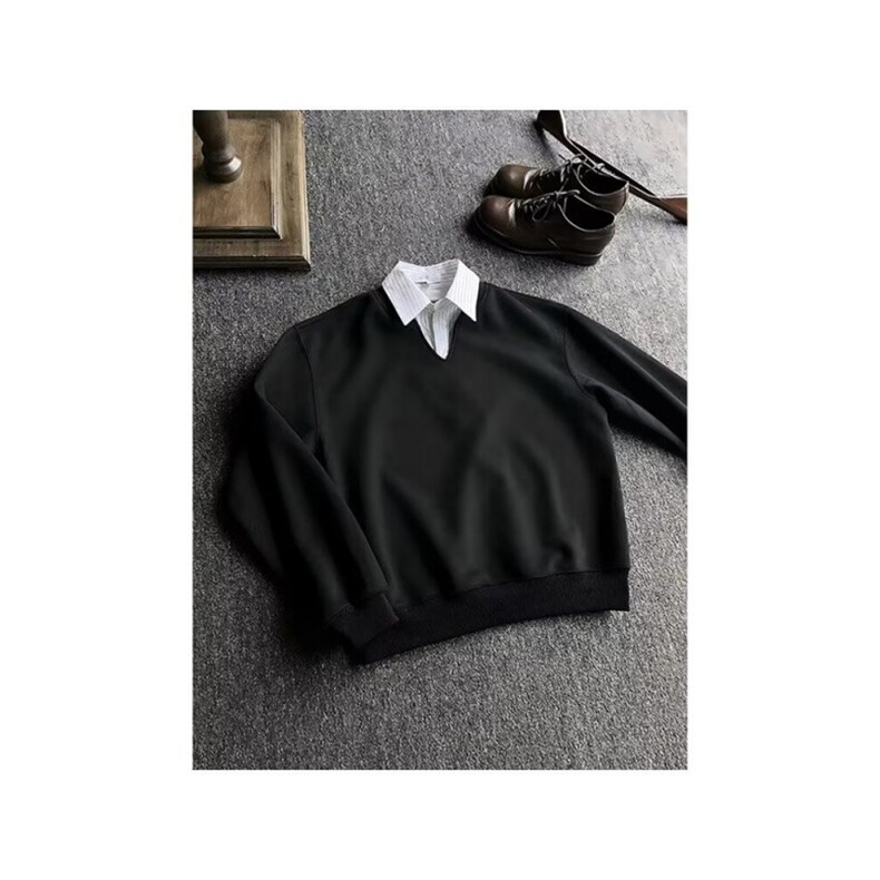 1506/QA520/P50美式假两件叠穿卫衣,男装卫衣,星座1506