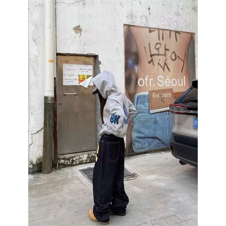 水洗牛仔裤男士直筒长裤春秋大码宽松韩版工装阔腿NZG190,男装牛仔裤,星座516A
