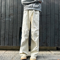 611-3BK0038特价P60美式褶皱微喇叭工装裤男女1宽松休闲裤子，男装休闲裤，星座1218（原611-3）