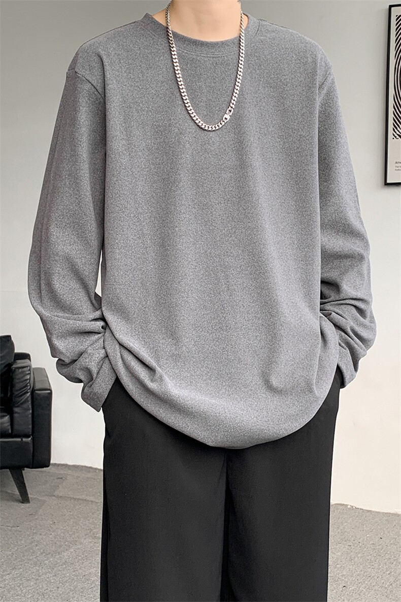 cleanfit白色长袖t恤男秋季潮流百搭重磅内搭叠穿宽松休闲上衣服T,男装T恤,电商D206-1