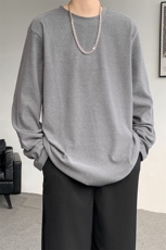 cleanfit白色长袖t恤男秋季潮流百搭重磅内搭叠穿宽松休闲上衣服T，男装T恤，电商D206-1