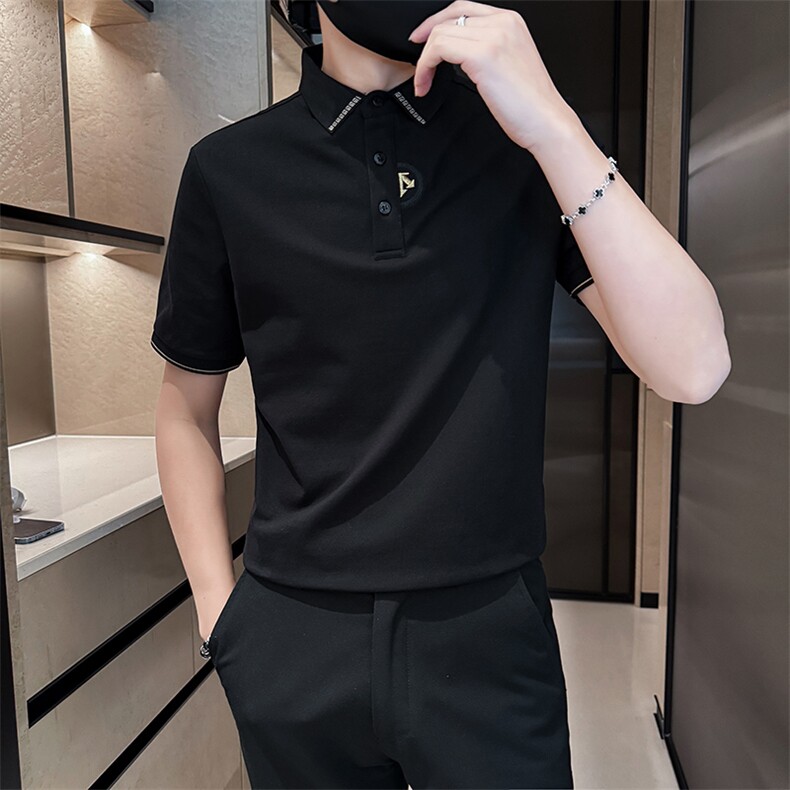 2025夏季新款短袖T恤翻领Polo衫刺绣设计25089-P48,男装T恤,电商D342