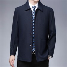翻领纯色夹克中年商务休闲2023春季新款爸爸装春外套男，男装夹克，电商B212（原钱塘6029）