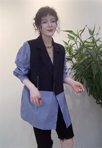 春款新款拼接外套图片