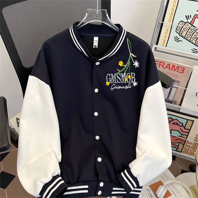 J9963-P70美式嘻哈高质量刺绣宽松潮牌棒球服夹克,女装卫衣/绒衫,星座617A-2