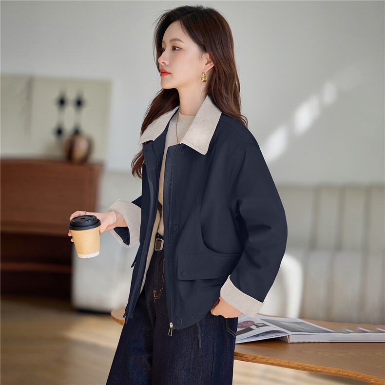 加绒棉服女2025冬季新款小个子短款外套棉袄夹克拼接,女装棉衣/棉服,依万里