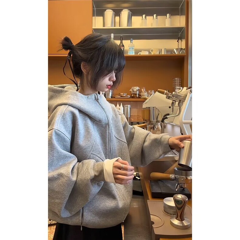 新款卫衣港风宽松简约连帽卫衣开衫男女同款潮流帅气百搭,男装卫衣,四季星座505