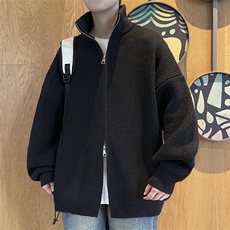 特批双拉链开衫毛衣男秋冬季针织外套立领休闲情侣上衣，男装针织衫/毛衣，星座1107-1