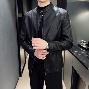 2024秋冬皮衣夹克修身立领PU皮衣外套男py5908-p88M-4XL