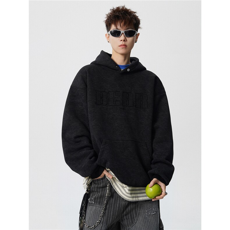 904-2-CD618-P60加绒70控88-98秋冬重磅加绒拱桥绣花连帽卫衣男，男装卫衣，星座904-2