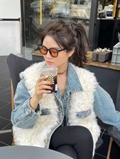 冬季新款托卡拼牛仔皮草外套，女装皮草，邱小姐