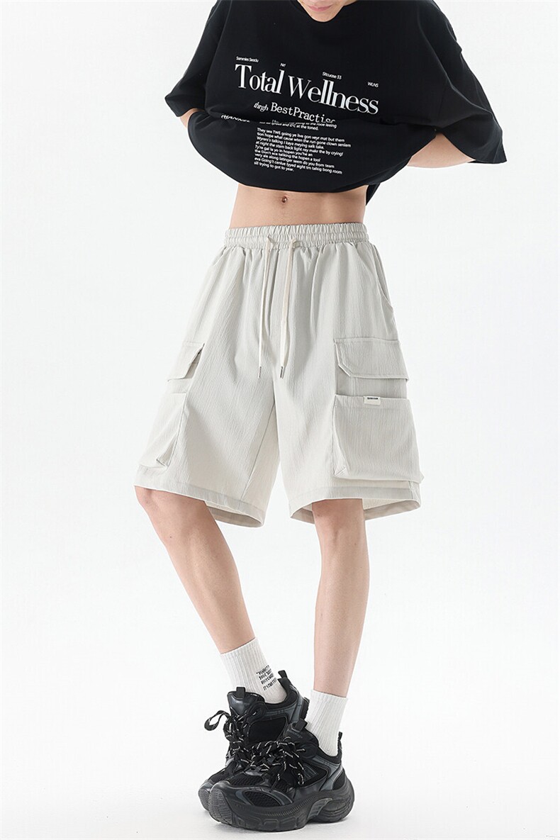 8XL-M特大码冰丝短裤男五分裤褶皱休闲裤工装中裤DK1504P45控68,男装休闲裤,电商D206-1