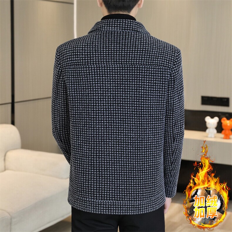 抖音直款男士商务休闲简约百搭毛呢大衣短款夹克外套D19P135,男装夹克,电商B226-2（原B217-2）