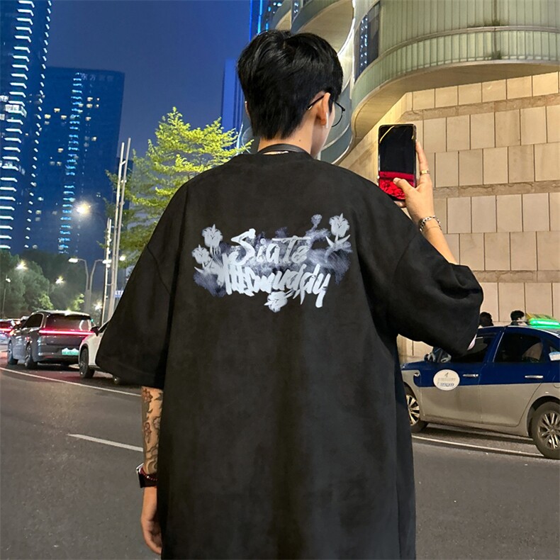 量大优供视频重磅麂皮绒短袖T恤男JPDX228-特P19,男装T恤,电商B367