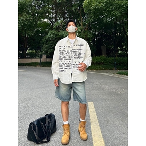 【有货】白色衬衫男女款春秋季设计感字母长袖衬衣外套1288CC-P39图片