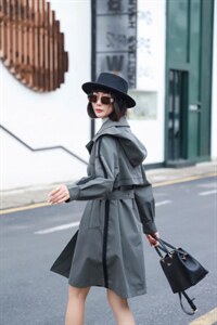 「布之魅」中长休闲款风衣。连帽不可脱卸 三色。,女装风衣,布之魅