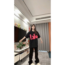 BK891HH-特45美式复古立体字母情侣短袖T恤男女款夏季小领口半袖，男装T恤，星座1007（原301D）