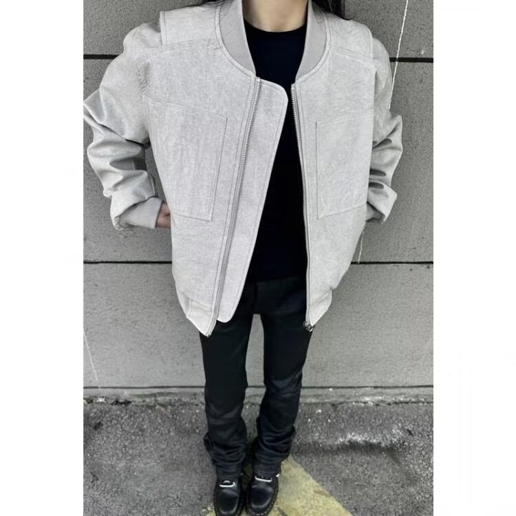 原宿流行ins百搭新款美式情侣工装夹克短款棒球服时尚潮流气质,女装短外套,星座506A