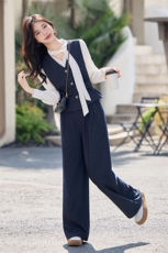 高级感职业马甲套装女2025春季新款超火减龄气质阔腿裤穿搭三件套，女装套装/套裙，韩蔻秀