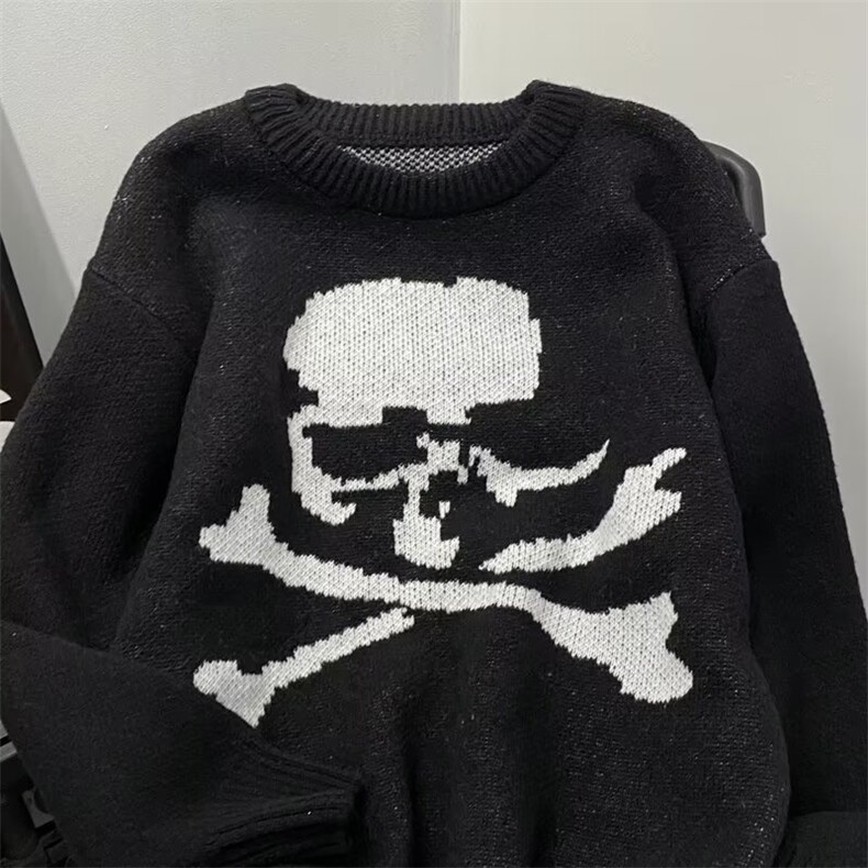 ,鹿毛绒加厚美式圆领毛衣男慵懒风休闲针织衫M112P43,男装针织衫/毛衣,星座1116-2