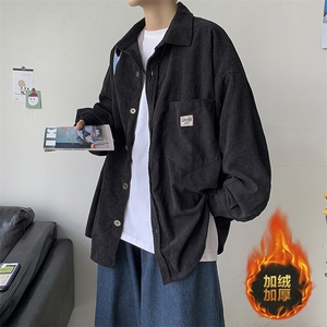 秋冬灯芯绒外套男长袖潮百搭港风保暖衬衫韩版加绒加厚 H222/P65图片